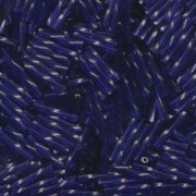 Miyuki Bugle Beads Stäbchen gedreht 12mm 1711 dyed transparent dark Cobalt ca14gr.